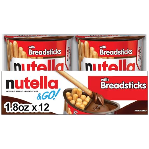 Nutella & GO! Bulk 12 Pack, Hazelnut and Cocoa Spread with Breadsticks,...