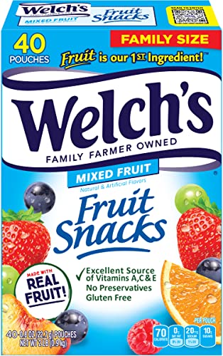 Welch's Fruit Snacks, Mixed Fruit, Perfect for School Lunches, Gluten Free,...