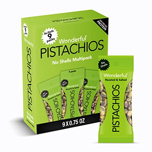 Wonderful Pistachios No Shells, Roasted & Salted Nuts, 0.75 Ounce Bags...