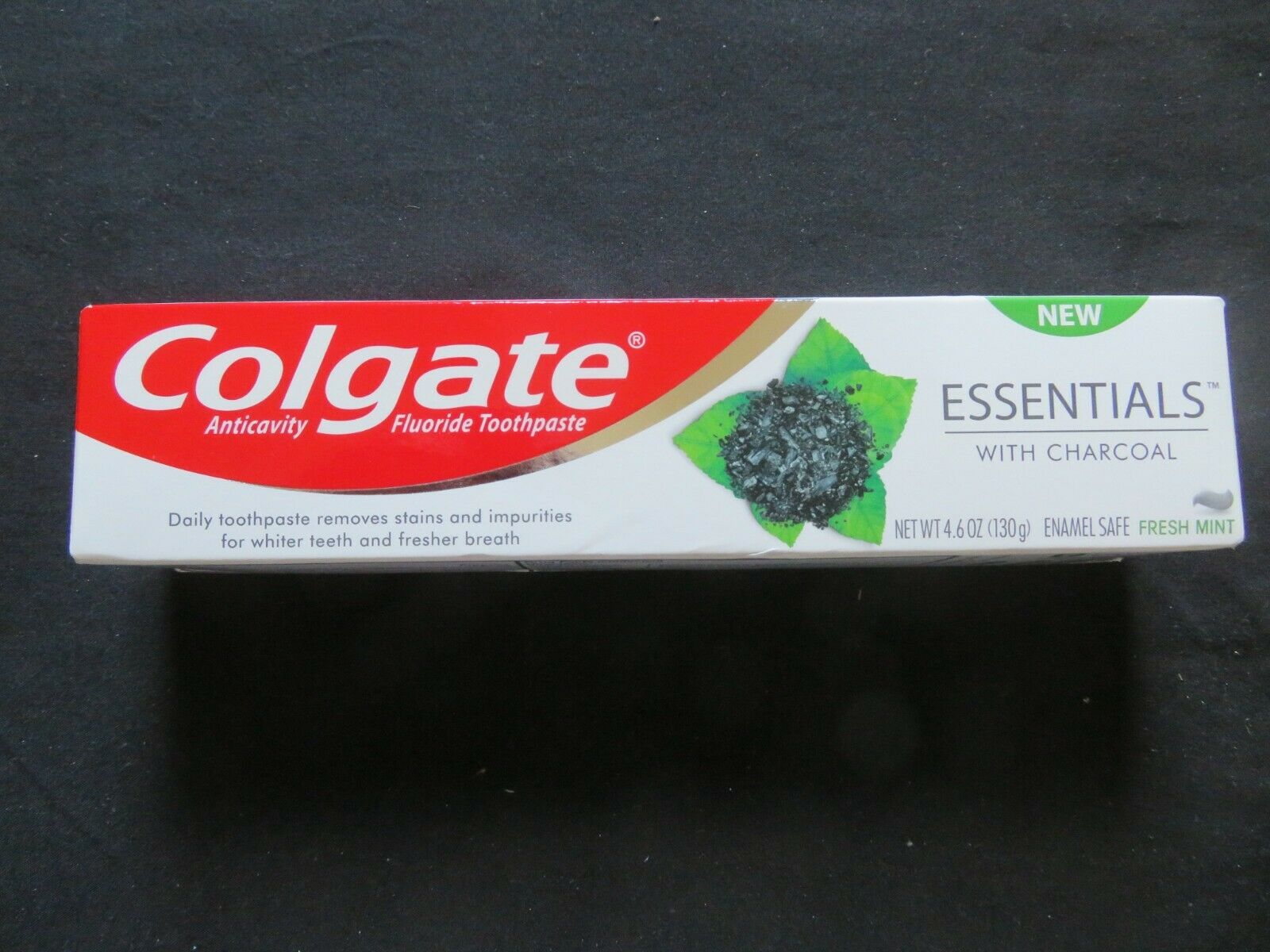 (1) Colgate Essentials With Charcoal Toothpaste Fresh Mint Flavor 4.6 Oz *6