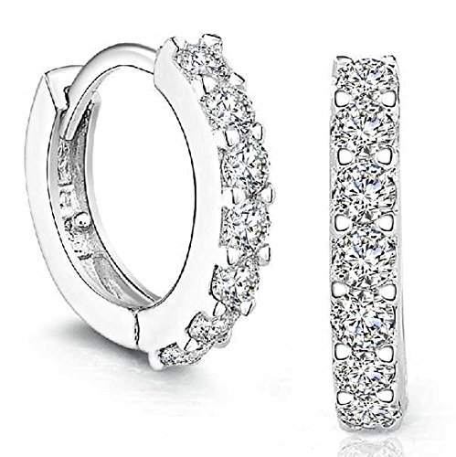 1 Pair 925 Sterling Silver Women Men Stud Earrings Earrings for Girls Fashion Jewelry Cubic Zirconia Halo Earrings