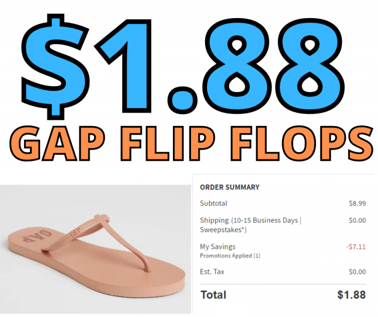 Gap Logo T-Strap Flip Flops ONLY $1.88