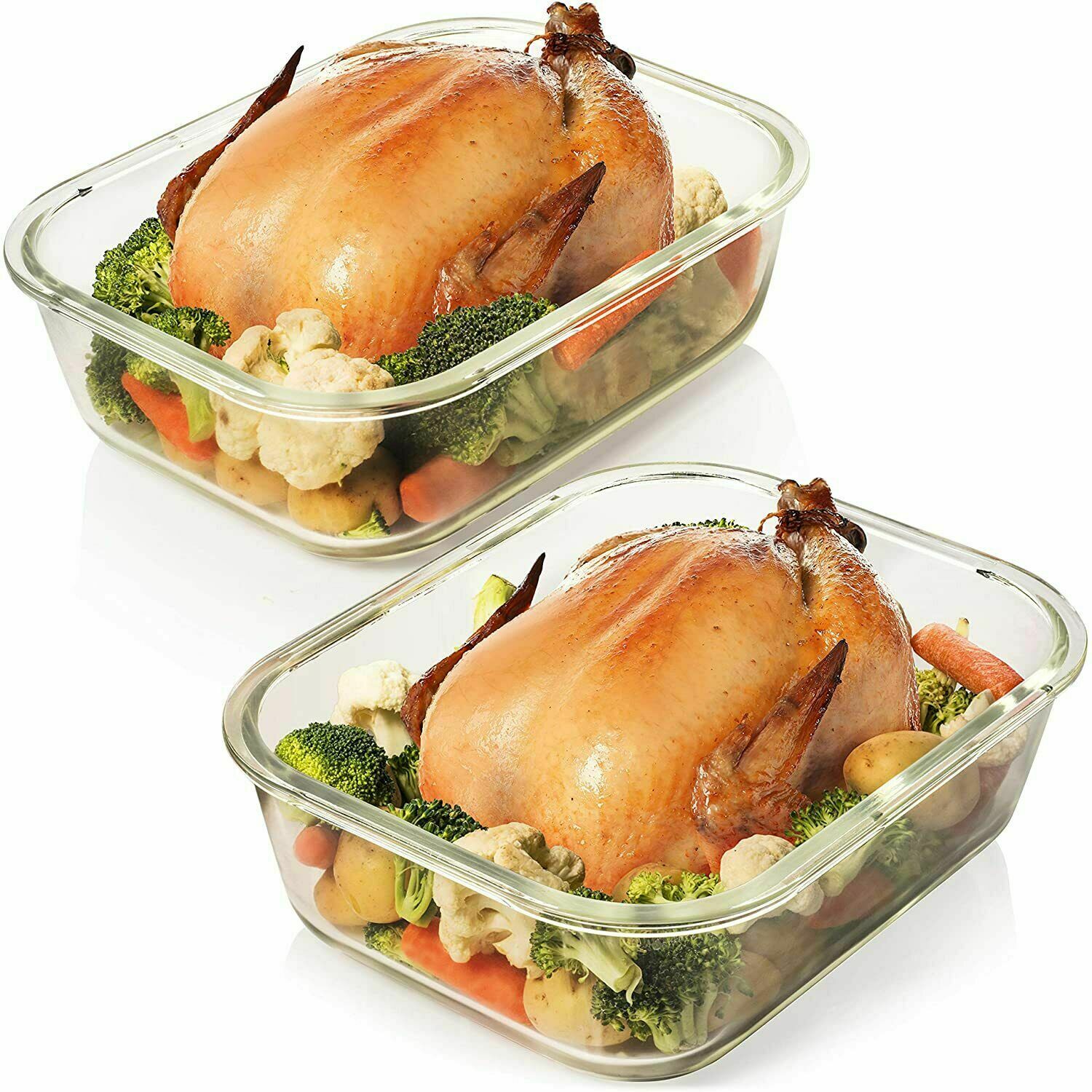10 Cups/ 80Oz 4Pc (Set of 2) Glass Food Storage Containers w/Airtight Lid $44.99