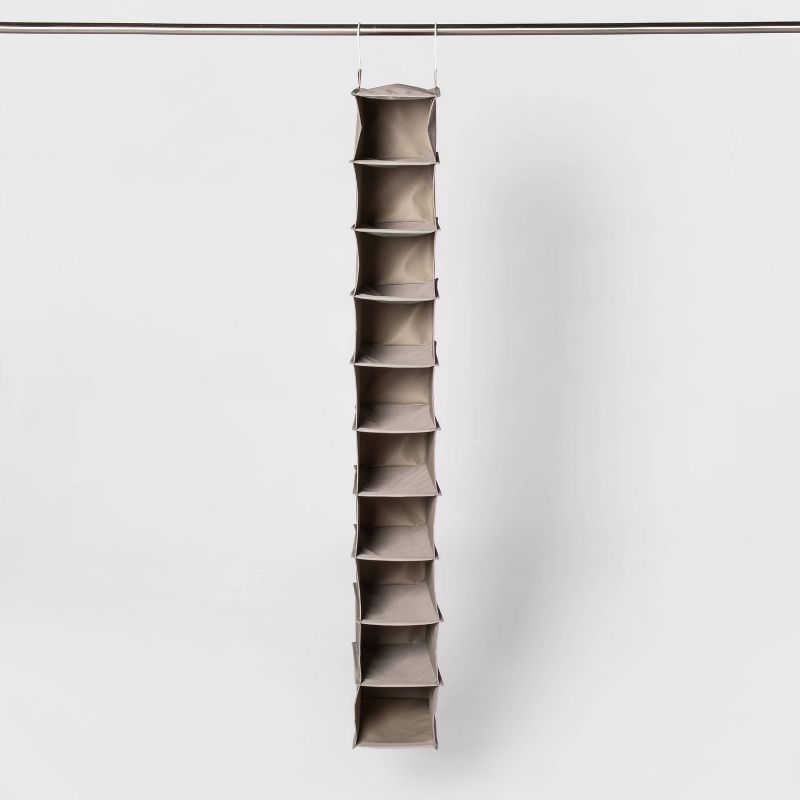 10 Shelf Hanging Shoe Storage Organizer Gray - Room Essentials™ TODAY ONLY At Target