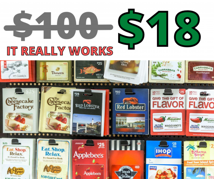 OMG $100 Worth Of Food Gift Cards For $18