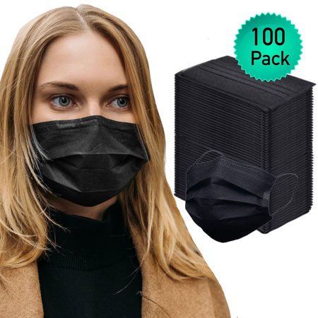 100 Disposable Face Masks for Adults, 3 Ply Breathable Dust Protection Mask with Ear Loops