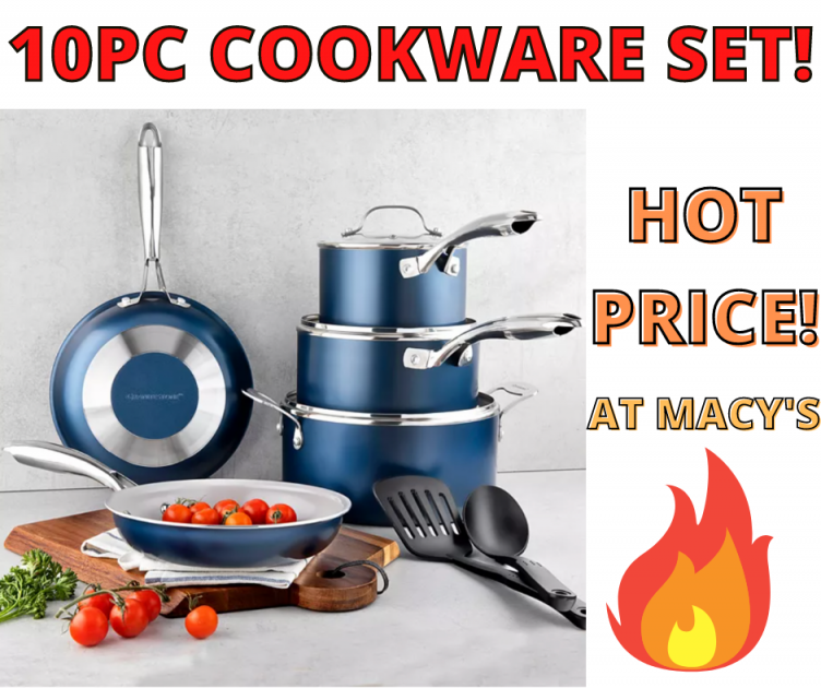 10-Piece Ceramic Cookware Set! HOT FIND!