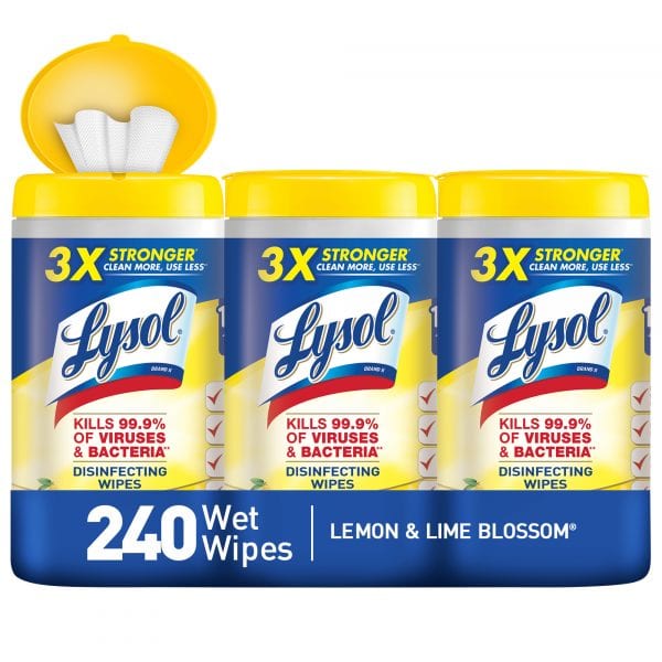 Lysol Wipes 240CT 3PK In Stock