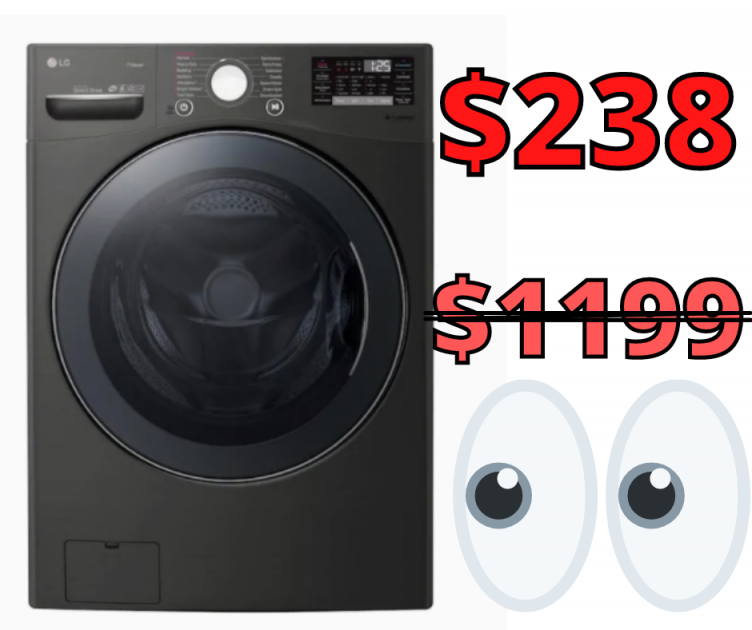 LG Front Load Washer Only $238 (was $1199) at Lowes!