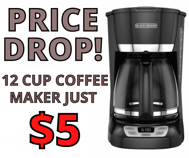 Black + Decker 12- Cup Coffee Maker $5 At Walmart!