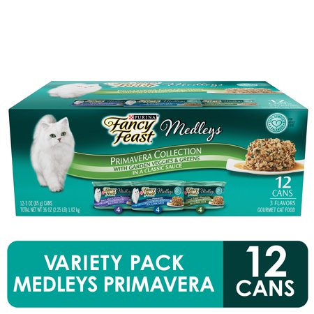 (12 Pack) Fancy Feast Gravy Wet Cat Food Variety Pack, Medleys Primavera Collection, 3 oz. Cans