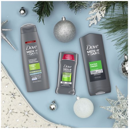 ($13 Value) Dove Men+Care Extra Fresh Holiday Gift Set (Shampoo+Conditioner, Deo, Body Wash) 3 Ct