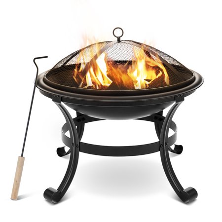 13/22 Inch Portable Stainless Steel Fire Pits Firepit ，Durability Fire Bowl Stove Fireplace，BBQ Barbecue Food Grill , 500°C Heat Resistant​...