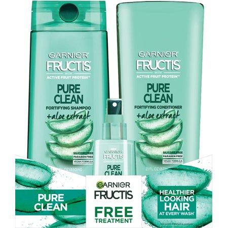 ($14 Value) Garnier Fructis Pure Clean Holiday Gift Set, 3-Piece, Shampoo, Conditioner & Detangler