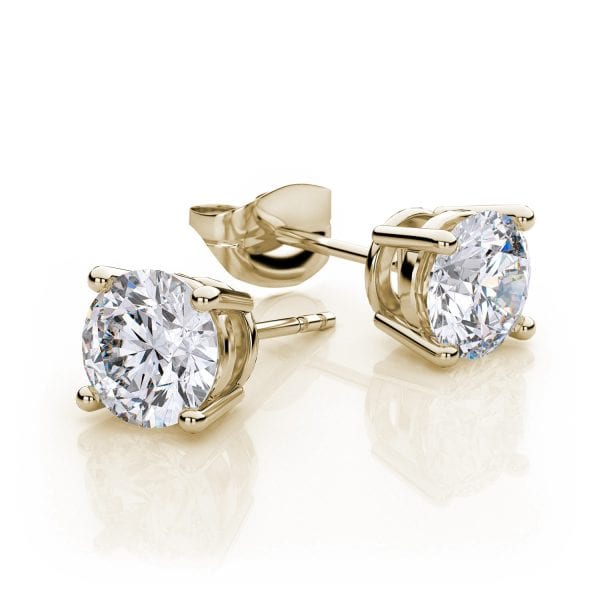 10k Yellow Gold Created White Sapphire 4 Carat Stud Earrings Plated Price Drop at Walmart!
