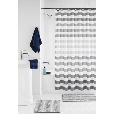 15-Piece Gray Bathroom Set, Ombre Stripe, Mainstays