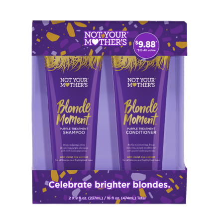 ($15 VALUE) Not Your Mother's Blonde Moment Holiday Set, Purple Shampoo and Conditioner, 16 fl oz
