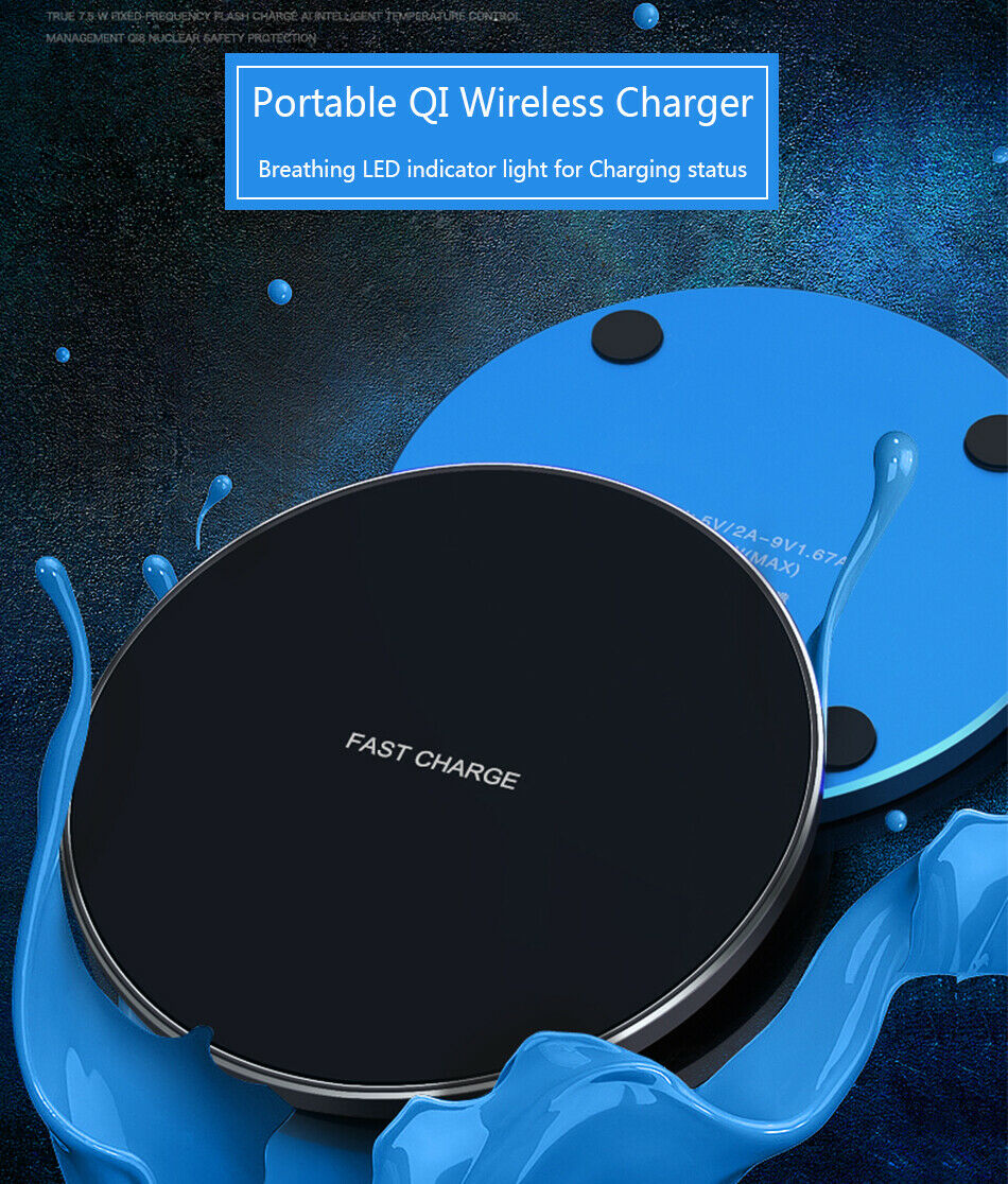 15W Qi Wireless Charger Fast Charge Pad For Samsung iPhone XS Max X XR 12 11 Pro