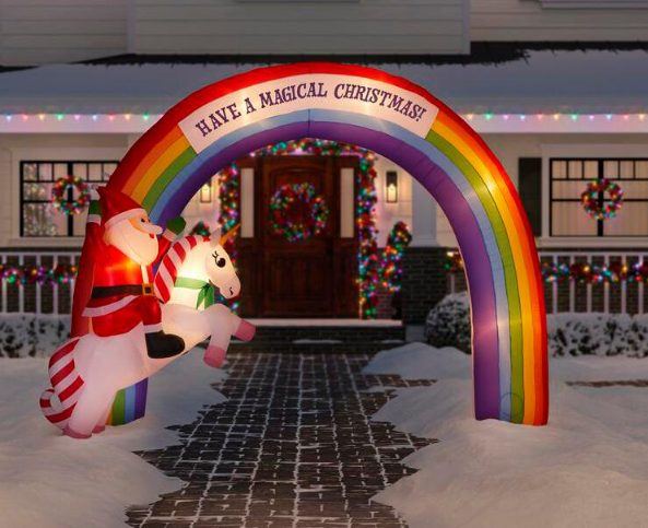 Unicorn Rainbow Outdoor Christmas Inflatable HOT Price!