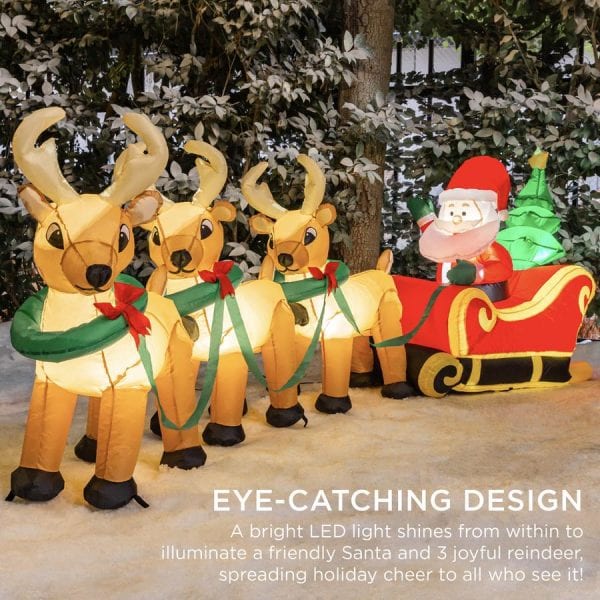 Huge Inflatable Santa Claus & Reindeer Christmas Decoration Price Drop!