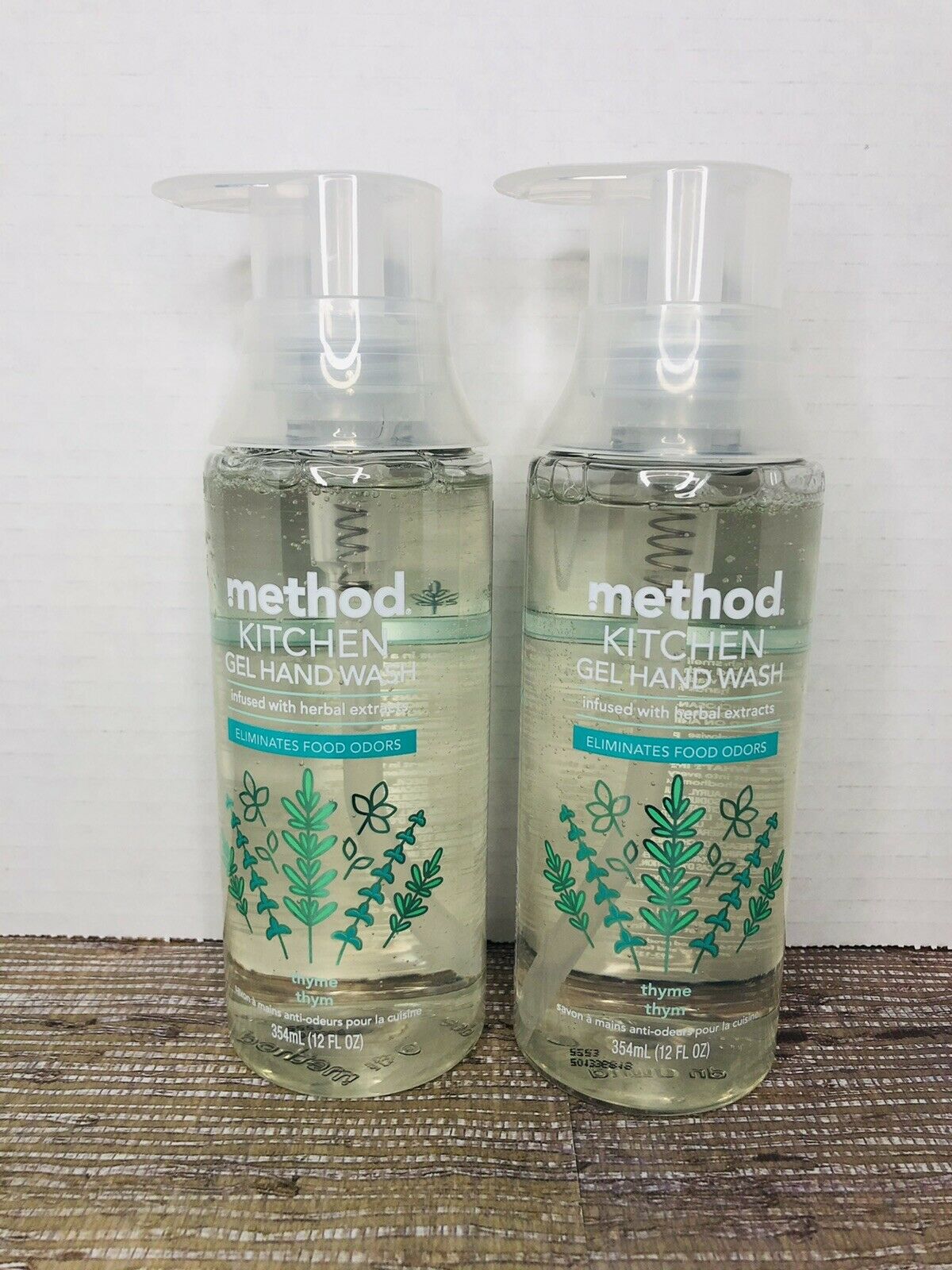 (2) METHOD Kitchen Hand Wash Thyme Scented Liquid Soap 12oz Eliminatortes Odors