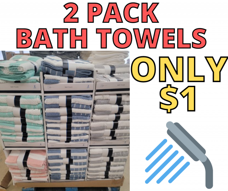 Mainstays 2 Bath Towel Set ONLY A DOLLAR!
