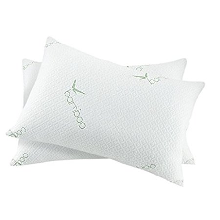 2 Pack Hypoallergenic Bamboo Memory Foam Bed Pillow - Standard/Queen