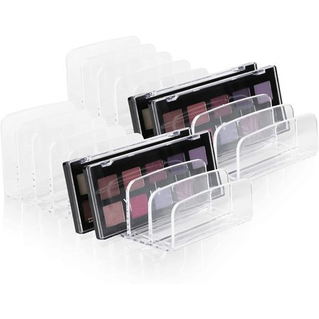 2 Pack Makeup Eyeshadow Palette Organizer, 9 Slots Divided Cosmetic Vanity Desk Storage