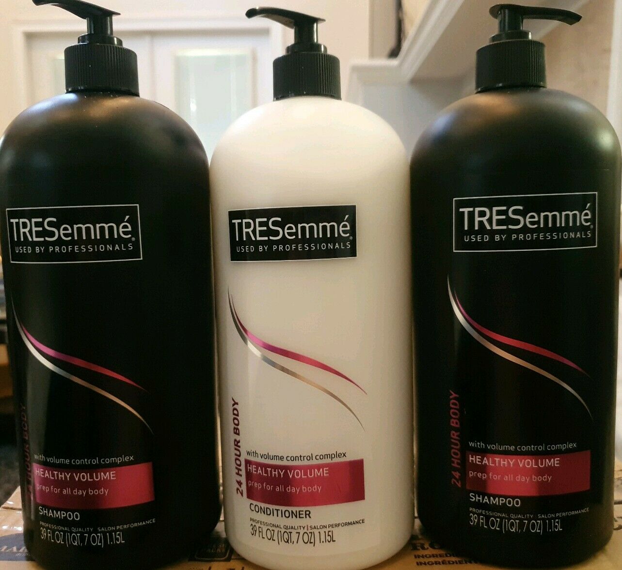 2 TREsemme 24 Hour Body Shampoo With Pump Healthy Volume 39oz & 1 Conditioner