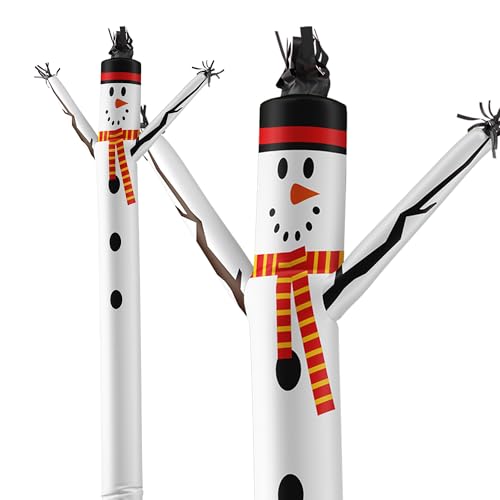 Lookourway Air Dancers Inflatable Tube Man Attachment - 20 Feet Tall Wacky Waving Inflatable Dancing Tube Guy (Blower Not Included) - Christmas Theme - Snowman
