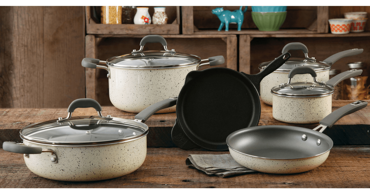 Pioneer Woman 10 PC Pre Seasoned Cookware walmart clearance yes we coupon