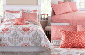 Coral Damask Bed in a Bag Bedding Set