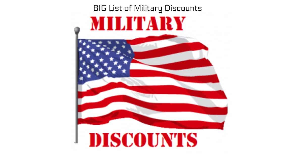BIG LIST of Military Discounts! BOOKMARK THIS!