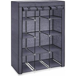Best Choice Products 10-Shelf Portable Fabric Closet Wardrobe Clothes Storage Rack Organizer w/Cover - Gray