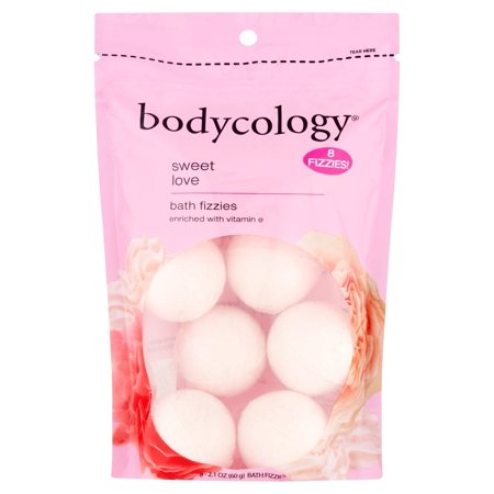 Bodycology Sweet Love Fizzy Bath Bombs with Vitamin E, 8 Count