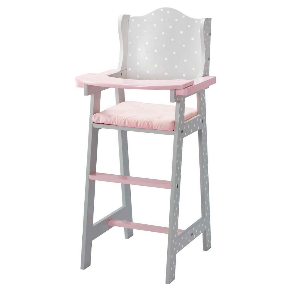 Olivia's Little World - Baby Doll Furniture - Baby High Chair (Gray Polka Dots)