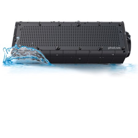 Photive HYDRA Waterproof Wireless Bluetooth Speaker. Rugged Portable Shockproof and Waterproof Portable Speaker