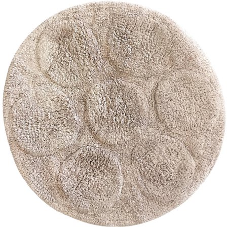 Splash-Home Flower Bomb Cotton Bath Rug, Taupe