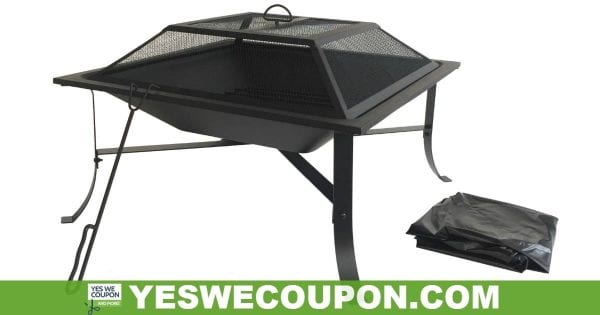 Mainstays Square Fire Pit with Screen, Poker, and Cover – Walmart Clearance Find
