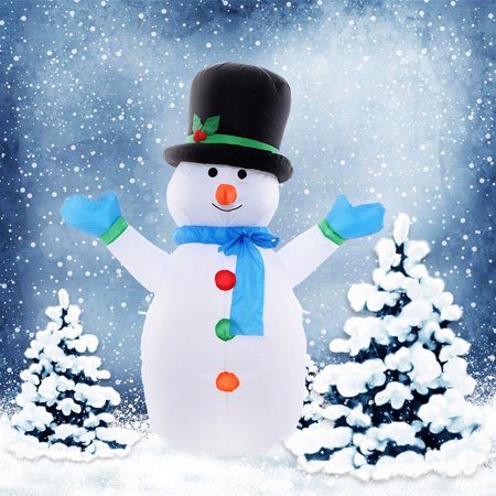 Costway 4 Ft Airblown Inflatable Christmas Snowman Decoration Lighted Lawn Yard Outdoor