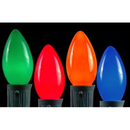 Pack of 4 Opaque Ceramic Multi C9 Christmas Replacement Bulbs