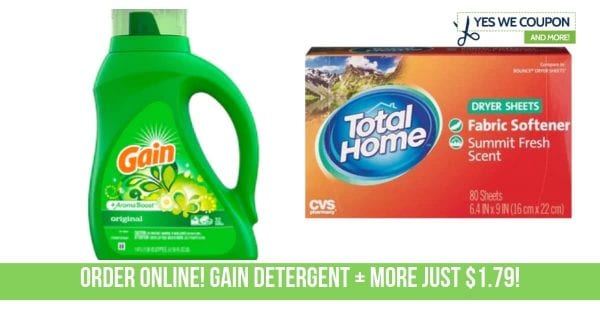 Run Time! Gain Detergent and Dryer Sheets Only $1.79! *No Coupons Needed*