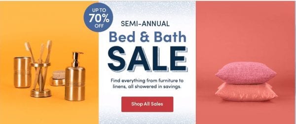 bed bath sale
