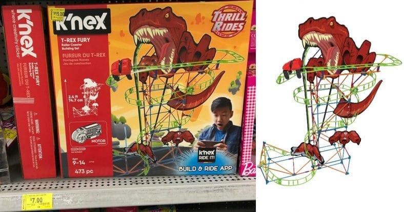 KNEX Building Set T-Rex Fury Roller Coaster 478 Piece – Walmart Clearance Deal