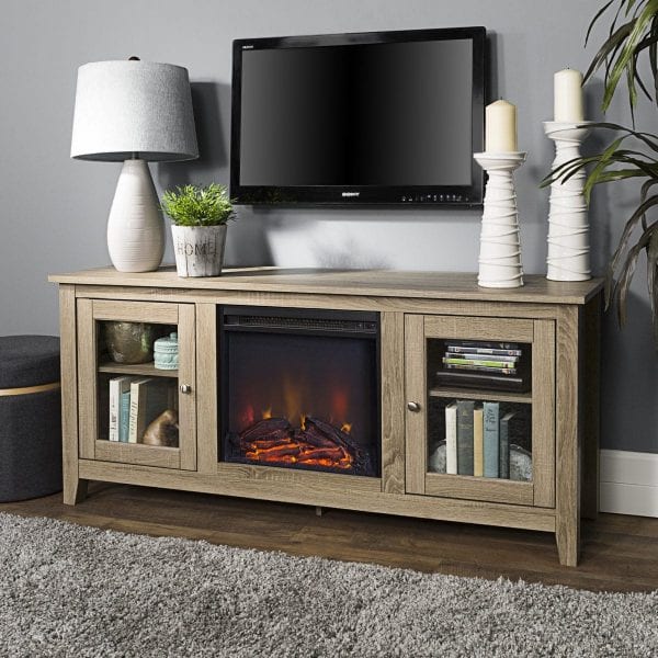 Wood Fireplace TV Stand BIG Price Drop and Free Shipping!