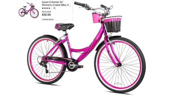 WOW!!! Susan G Komen 26″ Women’s Cruiser Bike ONLY $30!!!