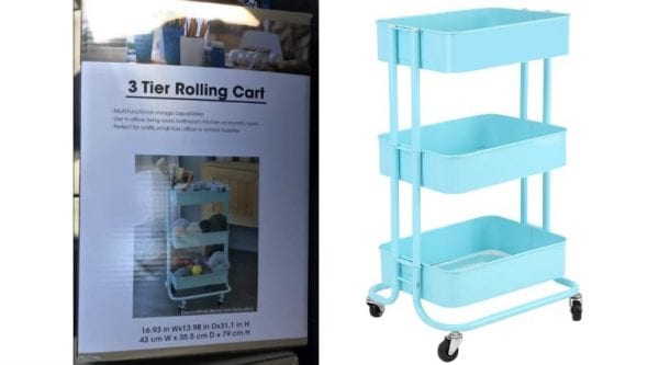 3 Tier Rolling Cart ONLY $15