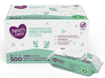 500 Count Parent’s Choice Baby Wipes Freebie
