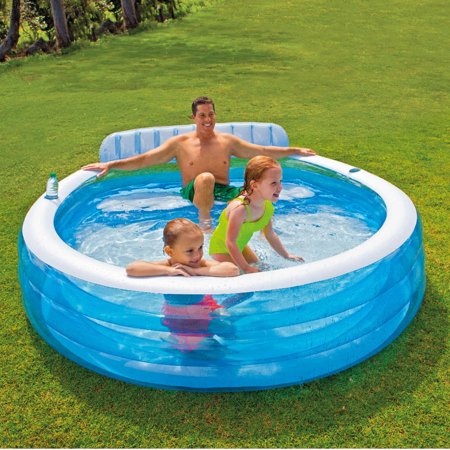 Intex Swim Center Family Inflatable Lounge Pool, 88" x 85" x 30"