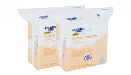240-Count Equate Baby Wipes 25¢